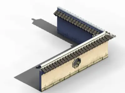 Game River Yang City - a small wall -04 3D model