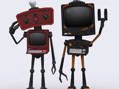 3DRT-Infobots tv robots Low-poly 3D model