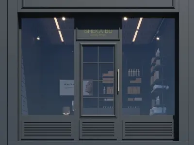 Retail Store Front interior and Exterior 3D model