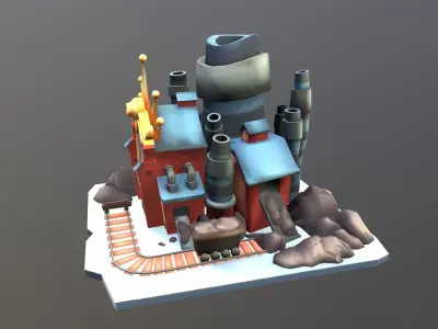 Stylized Coal Mine Low-poly 3D model