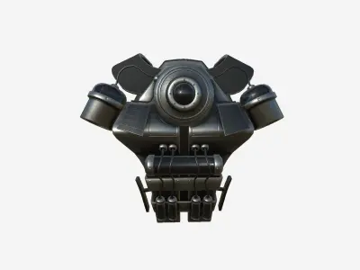 SciFi Backpack B02 Dark Steel - Fashion Character Design Low-poly 3D model