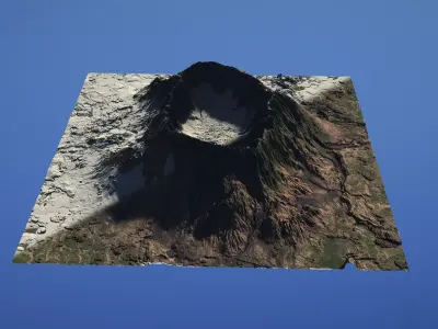 Landscape Environment Volcano Snow 16 Low-poly 3D model