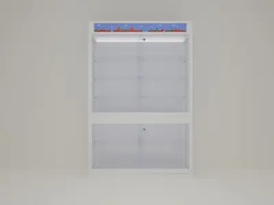 Lighted Glass Display Case 3D model