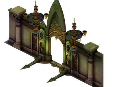 Game Advanced Collection Area - Entrance Gate 01 3D model