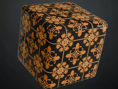 Gothic Floral Decorative Ceramic Tiles PBR Seamless Texture