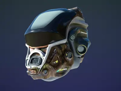 High-Detail Futuristic Sci-Fi Helmet - Production-Ready 3D Model 3D model