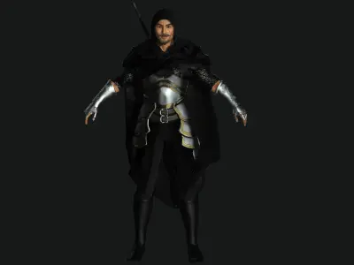 AAA 3D MALE FIGHTER WARRIOR - REALISTIC RIG GAME CHARACTER Low-poly 3D model