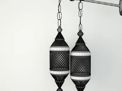 Moroccan Double Lantern Sconce 3D model