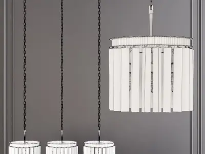 RH 1920S ODEON RHYS CLEAR GLASS PRISM ROUND CHANDELIER 12 Black 3D model