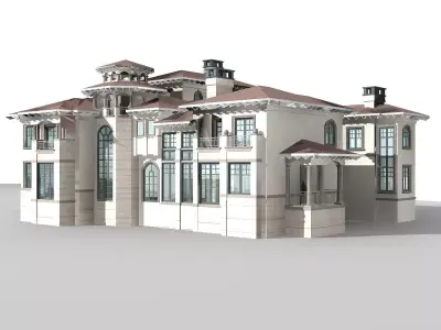 Villa mansion 3D model 6