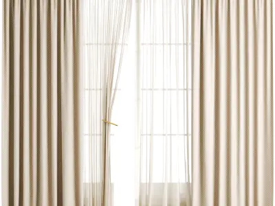 Silk and Cotton Curtain Low-poly 3D model