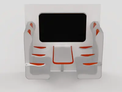 TRAIN SEAT AND TABLE 3D model