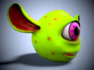 little cartoon alien Low-poly 3D model
