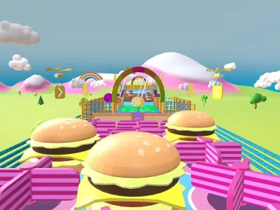 Inflatable - Obstacles jumping Game Environment Map Low-poly 3D model