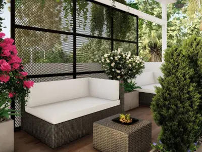3D Exterior Scene 3D model design garden and landscape 3D model 21