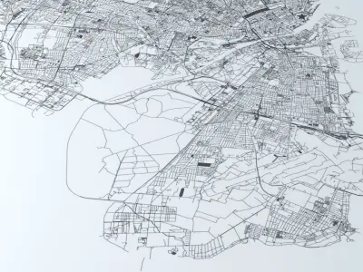 Copenhagen Road Network and Streets 3D model