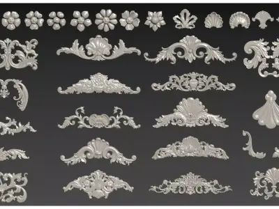 European-style carving 3D model