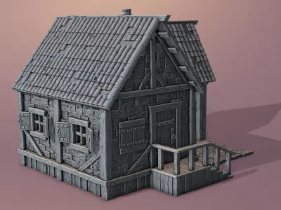 Medieval house 3D print model
