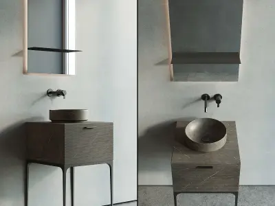 Inbani Grate 04 Vanity Unit Set 1 3D model