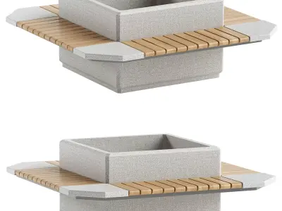 SQUARE PLANTER BENCH 225 3D model