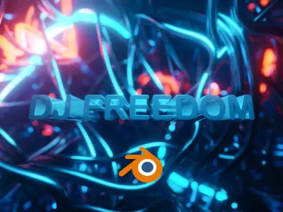 Neon 3D VJ loop Lights animation template for Blender eevvee 3D model