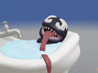 Baby Venom Takes a Bath 3D model