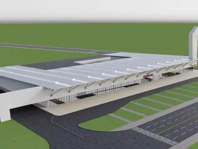 Modern Bus - Coach Terminal 3D model