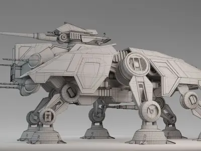 STAR WARS AT-TE Walker Rigged Model 3D model