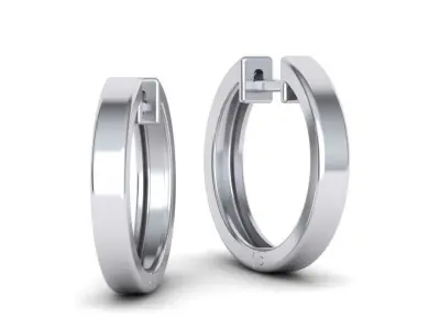 Delicate Fine Hoop Earrings 18mm 3mm wide 3D print model