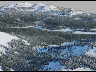 South Ural Winter Landscape mesh 3D model