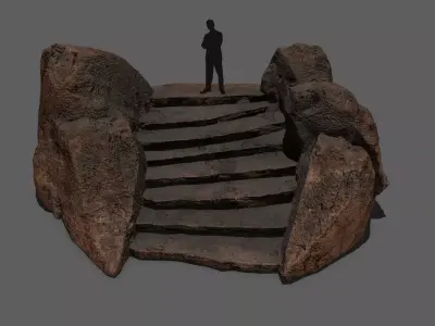 Stone Staircase Low-poly 3D model purchase