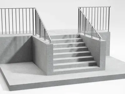 Stair railing 02 3D model
