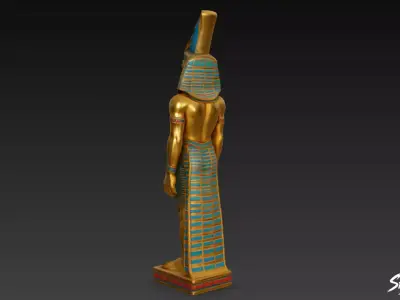 Osiris Statue Low-poly 3D model