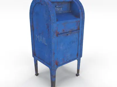 Mailbox Weathered PBR Low-poly 3D model