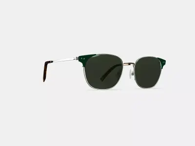 Heyward Sunglasses in Antique Silver with Pine 3D model