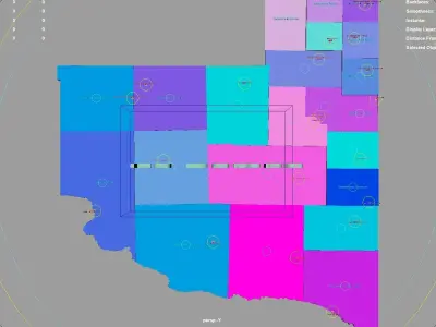 La Pampa  Argentina map region geography political geographic 3D model