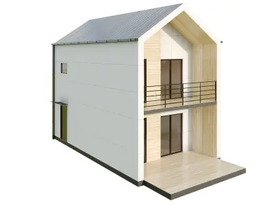 kolleksiya modren house N4 Low-poly 3D model