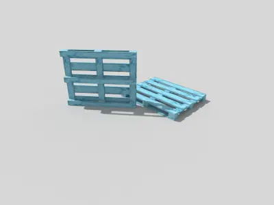 Wooden Pallet Low-poly 3D model