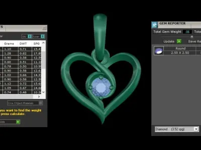 Valentine Pendent Collection 3D model