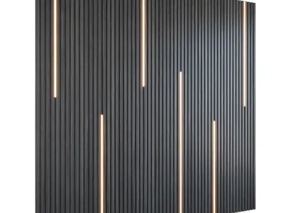 Flutted 3d panel with LED lights 3D model