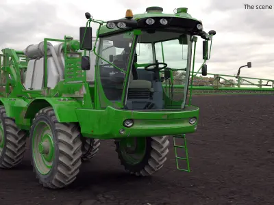  Agricultural Boom Sprayer High Clearance Dirty Green Rigged 