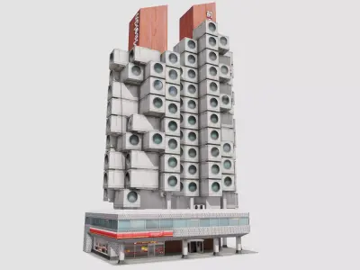 Tokyo Capsule Hotel Low-poly 3D model