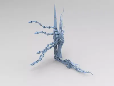 Particle accelerator Arch tower Low-poly 3D model