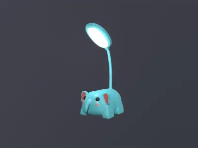 Elephant Desk Lamp Cute Low-poly 3D model