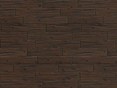 Stylized Dark Hand-Painted Wood Planks PBR Texture