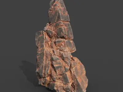 Low poly Desert Cliff Modular 211219 Low-poly 3D model