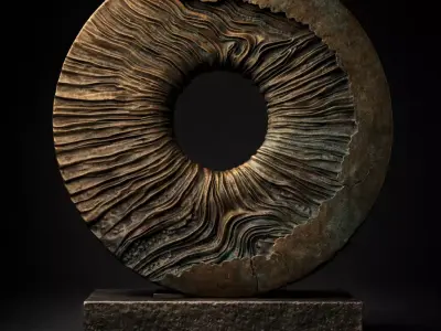 Obsidian Cycle  Abstract Ring Sculpture 3D print model