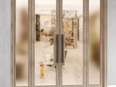 MAIN DOOR FRAMED GLASS 01 3D model