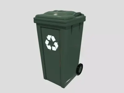 Wheelie Bin Low-poly 3D model