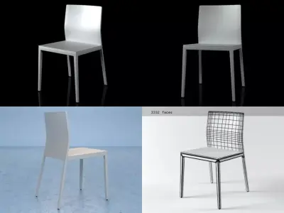Chair four different chairs Free 3D model